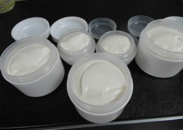 Finished lotion during a workshop